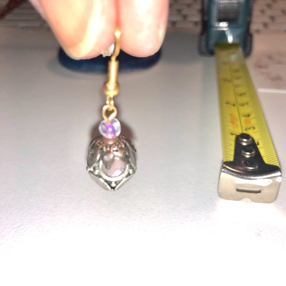 Elegant Dangle Earrings with Abolone accents Fairy Berry Earrings - Picture 3 of 4